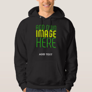 MODERN EDBAR ENKEL SVART BILDS TEXTMALL HOODIE