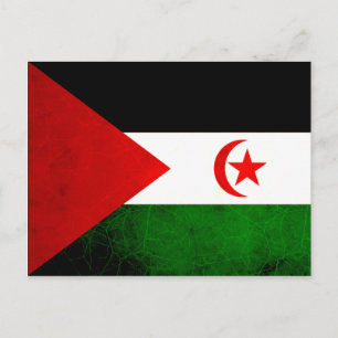 Modern Edgy Sahrawi Flagga Vykort