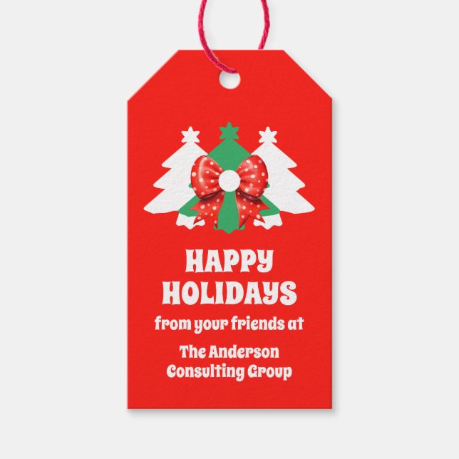 Modern Editable Business Glad helg-jul Presentetikett (Framsidan)