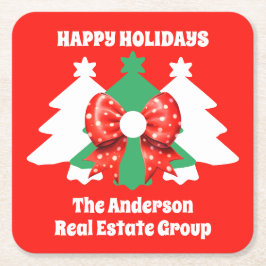 Modern Editable Business Glad helg-jul Underlägg Papper Kvadrat