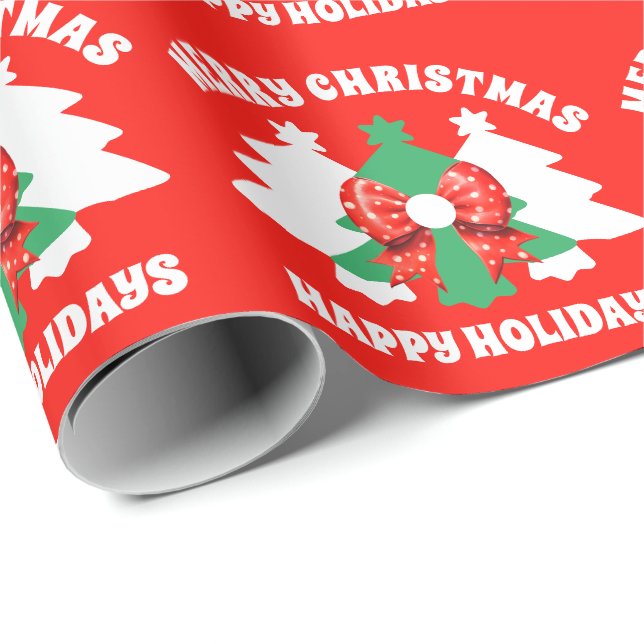 Modern Editable God jul Glad helg Presentpapper (Rullad Hörn)