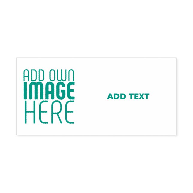 MODERN EDITABLE IMAGE TEXT TEMPLATE TEAL GREEN SJÄLVFÄRGANDE STÄMPEL (Design)