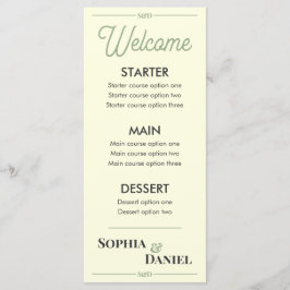 Modern Editable Wedding Menu Meny
