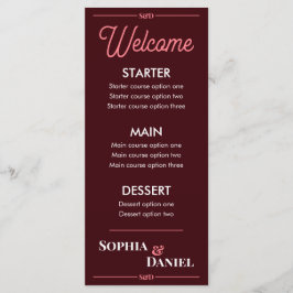 Modern Editable Wedding Menu Meny