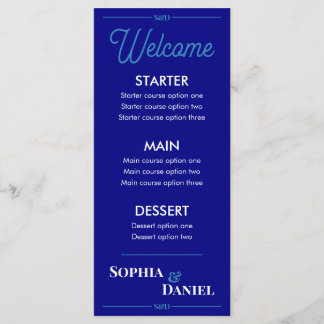 Modern Editable Wedding Menu Meny