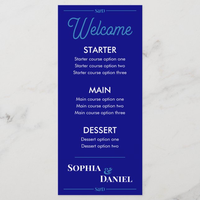 Modern Editable Wedding Menu Meny (Framsida)