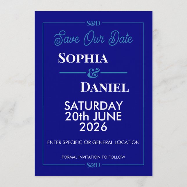 Modern Editable Wedding Save The Date Card Inbjudningar (Framsida)