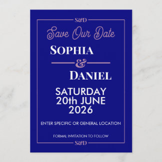 Modern Editable Wedding Save The Date Card Inbjudningar