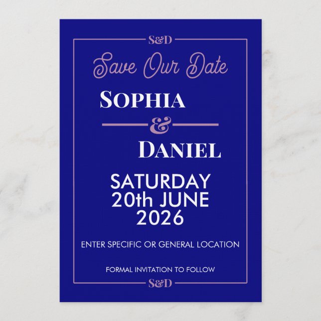 Modern Editable Wedding Save The Date Card Inbjudningar (Framsida)