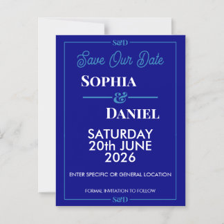 Modern Editable Wedding Save The Date Card Magnetisk Inbjudningskort