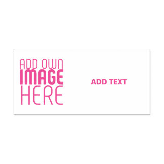 MODERN EDITABLE WHITE IMAGE TEXT TEMPLATE FUSCHIA SJÄLVFÄRGANDE STÄMPEL