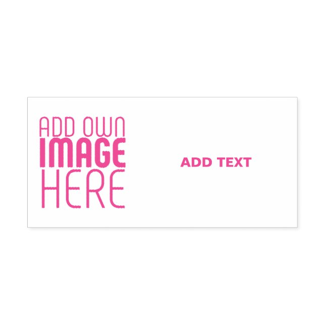 MODERN EDITABLE WHITE IMAGE TEXT TEMPLATE FUSCHIA SJÄLVFÄRGANDE STÄMPEL (Design)
