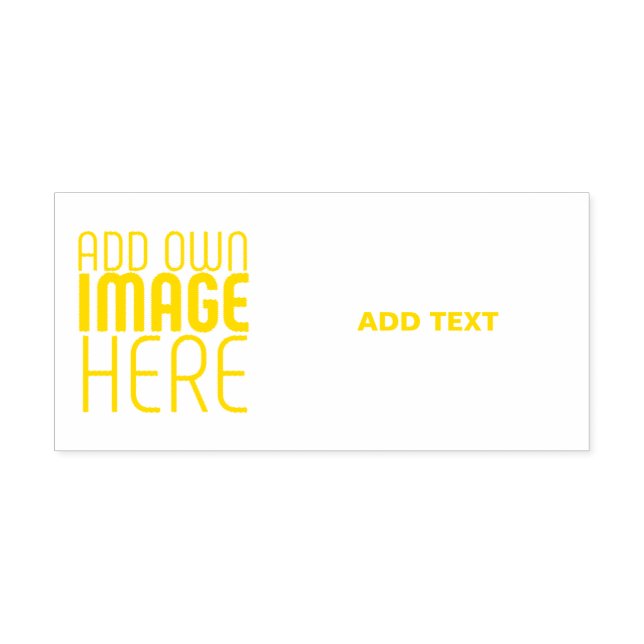 MODERN EDITABLE WHITE IMAGE TEXT TEMPLATE YELLOW SJÄLVFÄRGANDE STÄMPEL (Design)