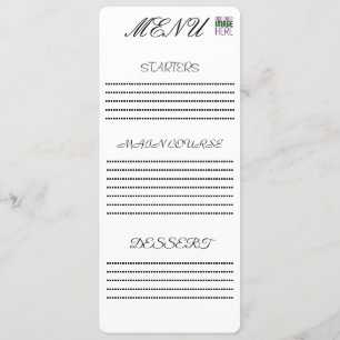 MODERN EDITBAR ENKEL VIT BILD TEXTMALL MENY