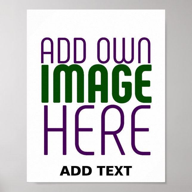 MODERN EDITERBAR ENKEL VIT BILDS TEXTMALL POSTER (Framsidan)