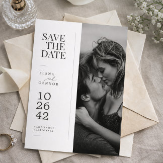 Modern Editorial Photo Wedding Save the Date Spara Datumet