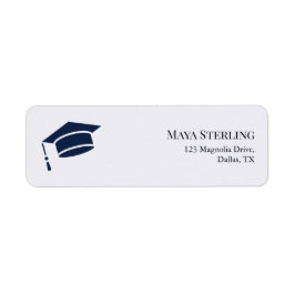 Modern Editorial Script Graduation Return Address  Returadress Etikett