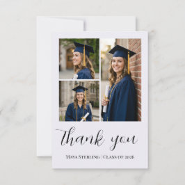 Modern Editorial Script Multi-Photo Graduation Tack Kort