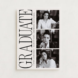 Modern Editorial Typography Graduate Announcement Inbjudningar