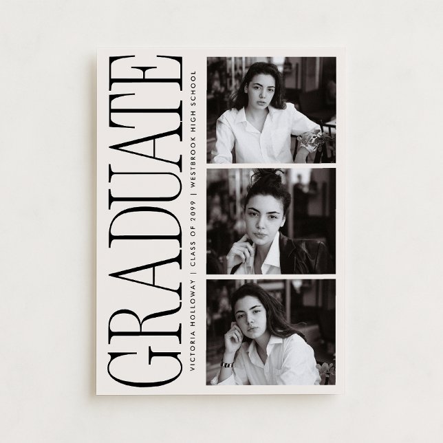 Modern Editorial Typography Graduate Announcement Inbjudningar (Skapare uppladdad)