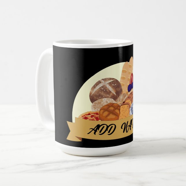 Modern efterrätt Bread baking bakery-eget namn Kaffemugg (Framsida vänster)