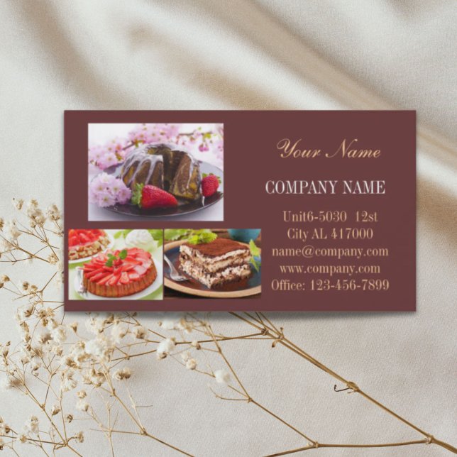 Modern efterrätt cuptårta bakverk visitkort (Modern dessert cupcake cake bakery business card)