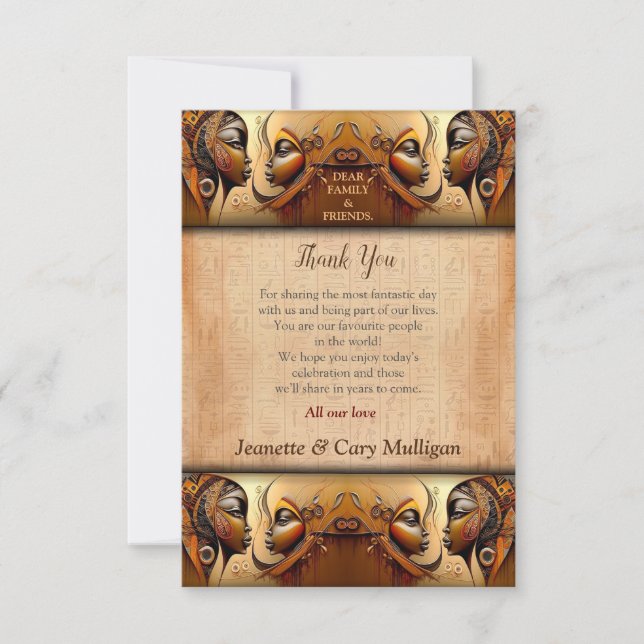 Modern egyptisk, islamisk, arabisk och afrikansk d tack kort (Framsida)