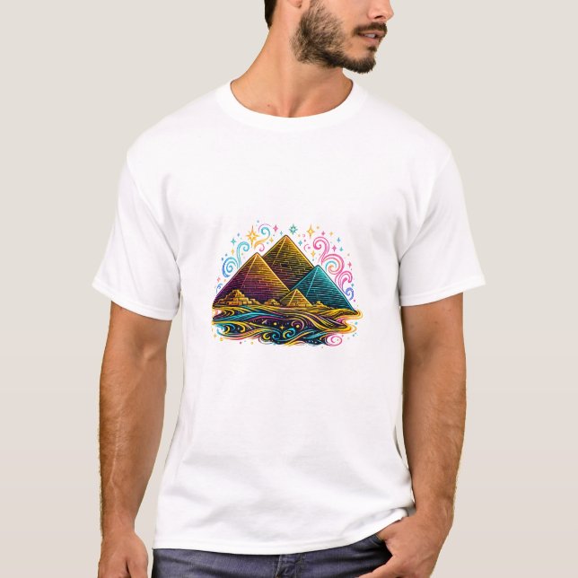Modern egyptisk pyramid linjär tröja (Framsida)