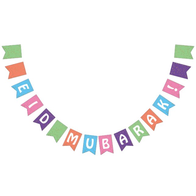 Modern Eid Mubarak Colorful Eid Dekorations Banner Vimplar (Alla)