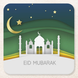 Modern Eid Mubarak Papper cut Mosque Papper Underl Underlägg Papper Kvadrat