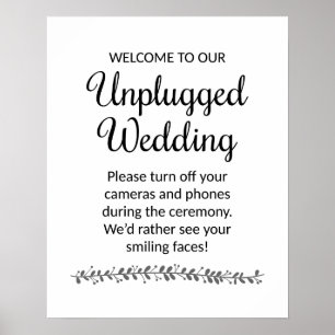 Modern, ej ansluten Telefoner Bröllop Ceremony Poster