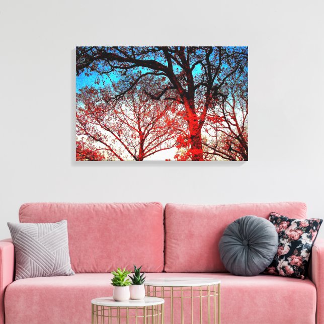 Modern Ek Träd Foto Canvastryck (Insitu (Vardagsrum))