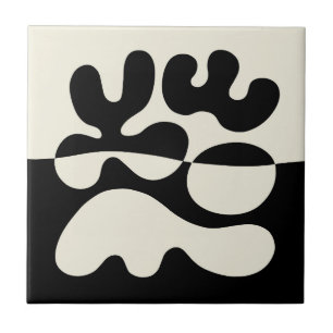 Modern ekologisk abstraktion från mitten av århund kakelplatta
