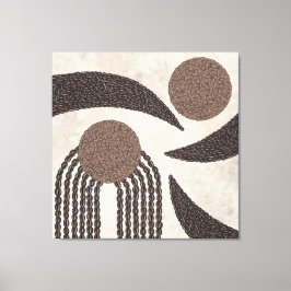 Modern ekologisk kaffeböna-Geometrisk Neutralt- Canvastryck