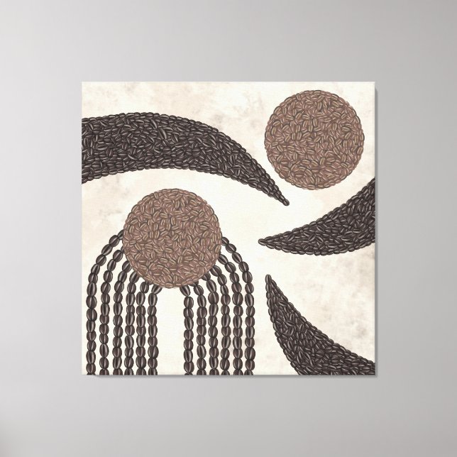 Modern ekologisk kaffeböna-Geometrisk Neutralt- Canvastryck (Framsida)