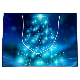 Modern Electric Blue Julgran med Ljus