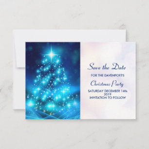 Modern Electric Blue Julgran Spara Datumet