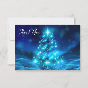 Modern Electric Blue Julgran Tack Kort