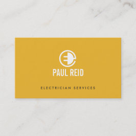 Modern Electrician Logotyp Gult Visitkort