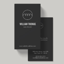 MODERN ELECTRICIAN LOGOTYP på DK GRÅTT Visitkort