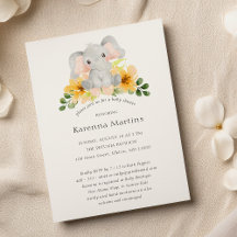 Modern elefant-Blommigt Kön Neutral babystötare