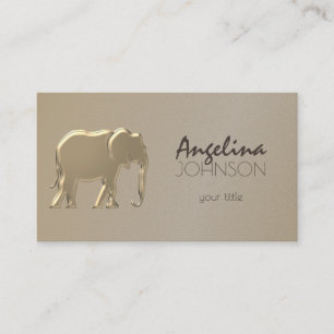Modern Elefant i Guld Folie Visitkort