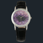 Modern elegan chic lila ametyst mineral mönster armbandsur<br><div class="desc">Se med modern chic på lilan ametyst mineral gemstone mönster. Utformning av elegant för snyggt.</div>