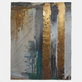 Modern Elegance Abstrakt Guld Fleecefilt