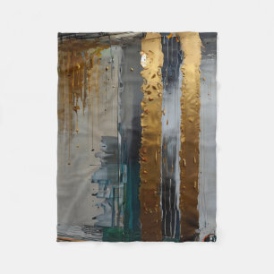 Modern Elegance Abstrakt Guld Fleecefilt