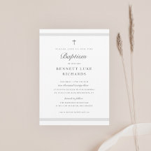 Modern elegance Baptism-inbjudan