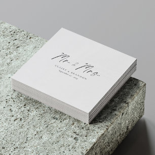 Modern elegance! Black & White Mr. & Mrs Bröllop Pappersservett