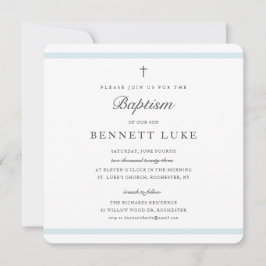 Modern Elegance Boys Baptism Inbjudningar