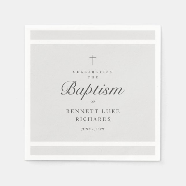 Modern Elegance Boys eller Girls Baptism Pappersservett (Framsidan)