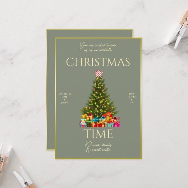 Modern Elegance Christmas Party Inbjudningar (Fram/Back In Situ)